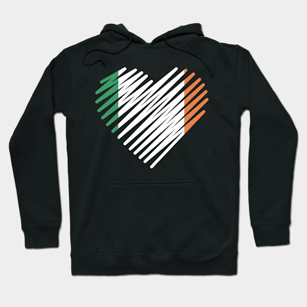 Love Ireland Heart Irish Shirt Irish Roots Hoodie by Tracy